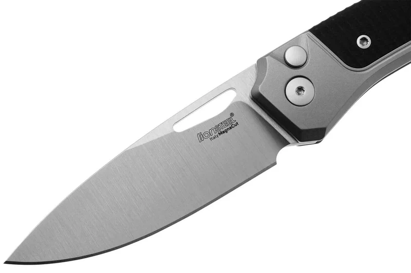 Couteau pliant LionSteel Twain TW-GYGBK manche 10,5cm en titanium gris et G10 noir