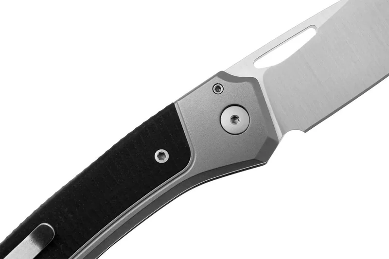 Couteau pliant LionSteel Twain TW-GYGBK manche 10,5cm en titanium gris et G10 noir