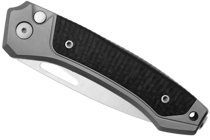 Couteau pliant LionSteel Twain TW-GYCF manche 10,5cm en titanium gris et fibres de carbone