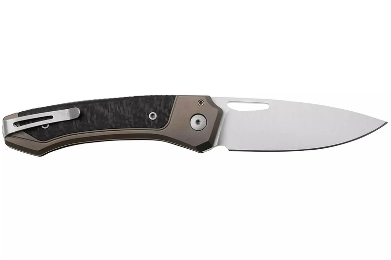Couteau pliant LionSteel Twain TW-BRCF manche 10,5cm en titanium bronze et fibres de carbone