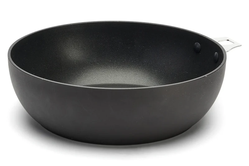 Sauteuse bombée antiadhésive De Buyer Choc Intense Twisty en aluminium forgé