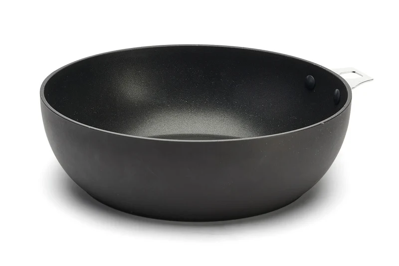 Sauteuse bombée antiadhésive De Buyer Choc Intense Twisty en aluminium forgé