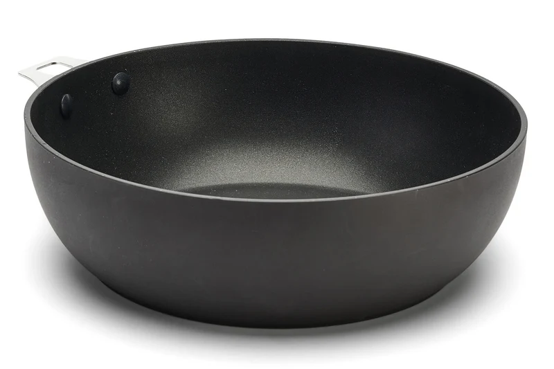 Sauteuse bombée antiadhésive De Buyer Choc Intense Twisty en aluminium forgé