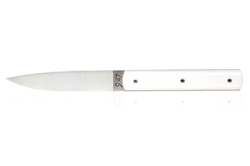 Coffret de 6 couteaux de table faits mains Perceval 9.47 blancs