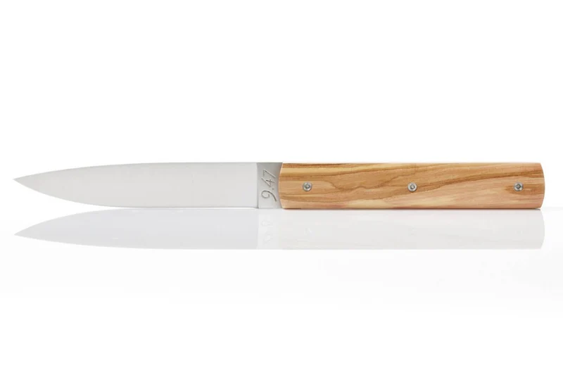Coffret de 6 couteaux de table faits mains Perceval 9.47 en olivier