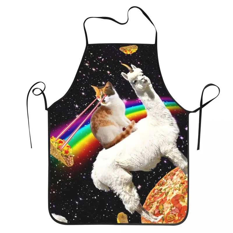Tablier de cuisine Unisex Space Pizza avec motif paresseux sur pizza