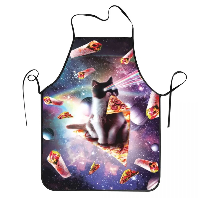 Tablier de cuisine Unisex Space Pizza avec motif paresseux sur pizza