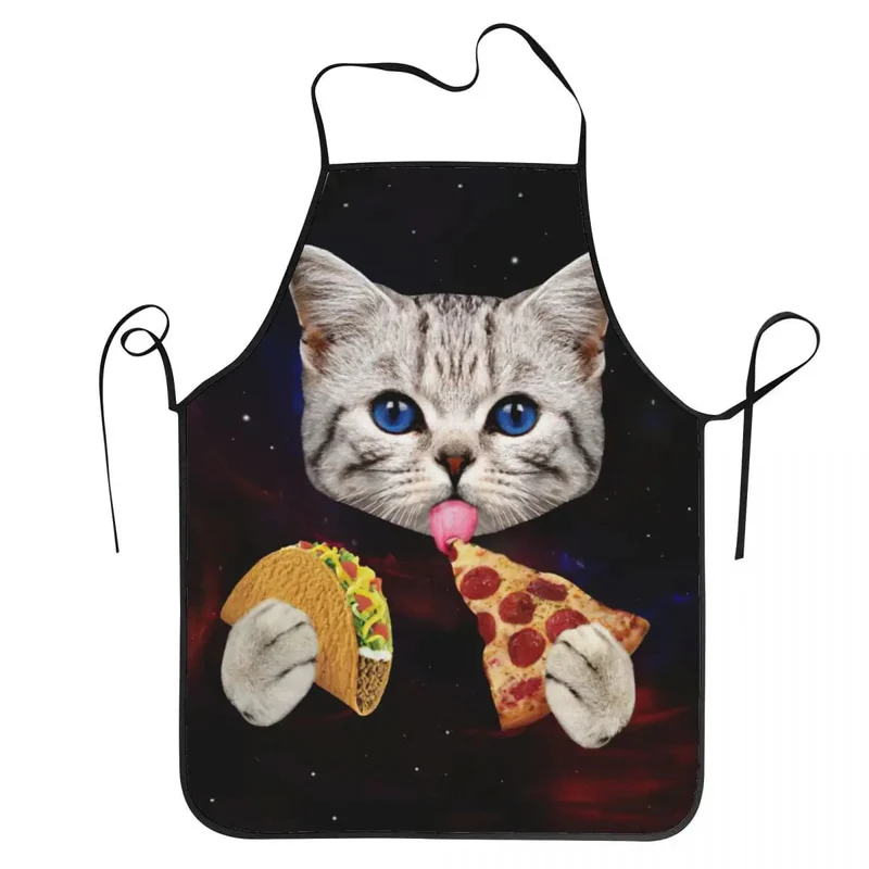 Tablier de cuisine Space Pizza Cat Meme pour cuisiner avec style