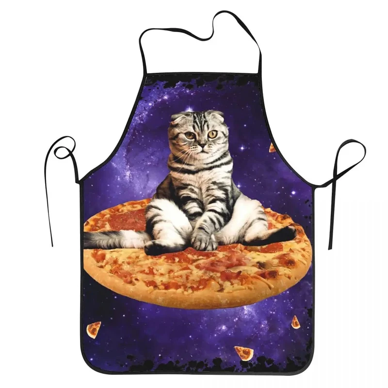 Tablier de cuisine chat spatiale pizza - Drôle pour hommes et femmes