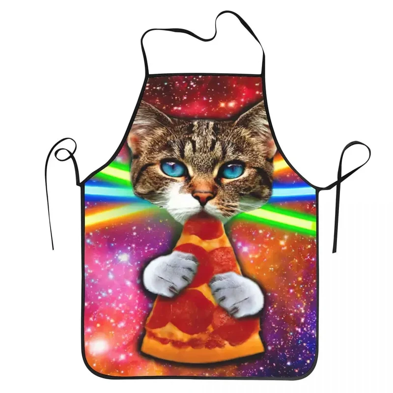 Tablier de cuisine chat spatiale pizza - Drôle pour hommes et femmes