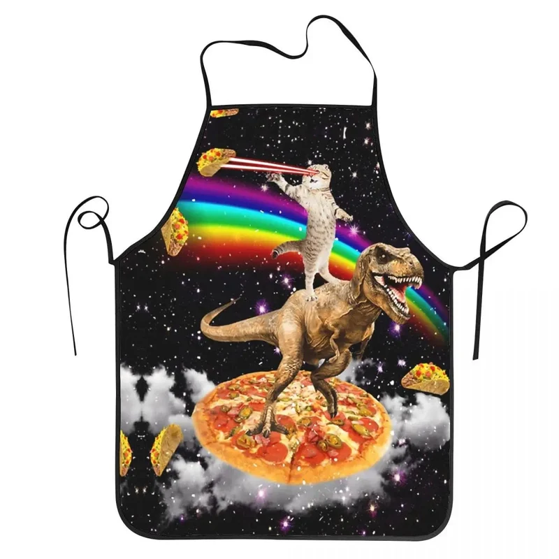 Tablier Cuisine Pizza Chat Espace Meme Unisexe Oxford - Pour Chefs Cuisiniers