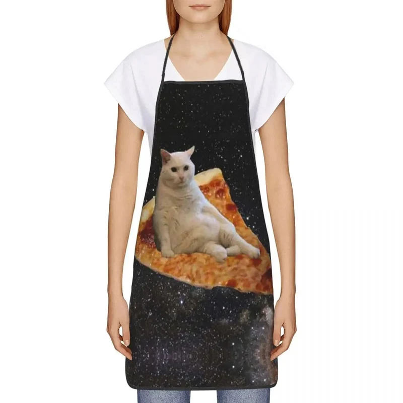 Tablier Cuisine Pizza Chat Espace Meme Unisexe - Humoristique pour Cuisinier
