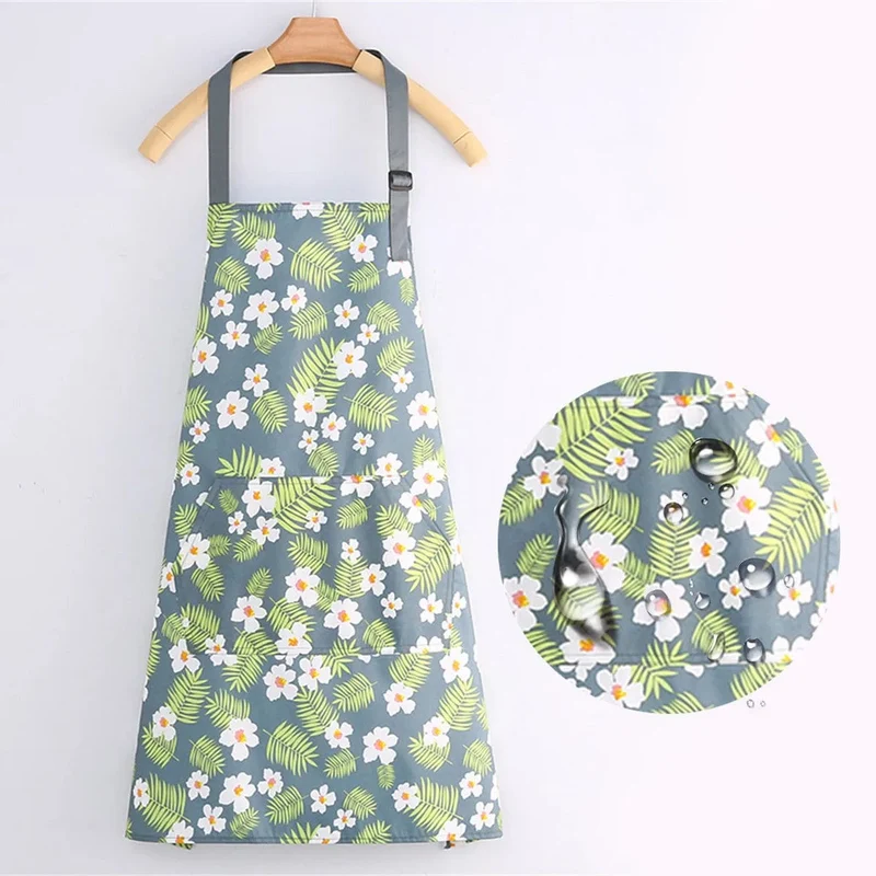 Tablier de cuisine en toile de coton imperméable - Motifs Fleurs ou Chats