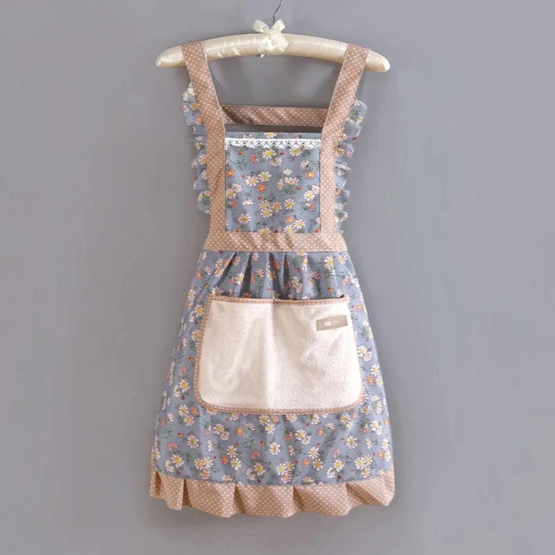 Tablier de cuisine vintage en coton vert rétro années 50