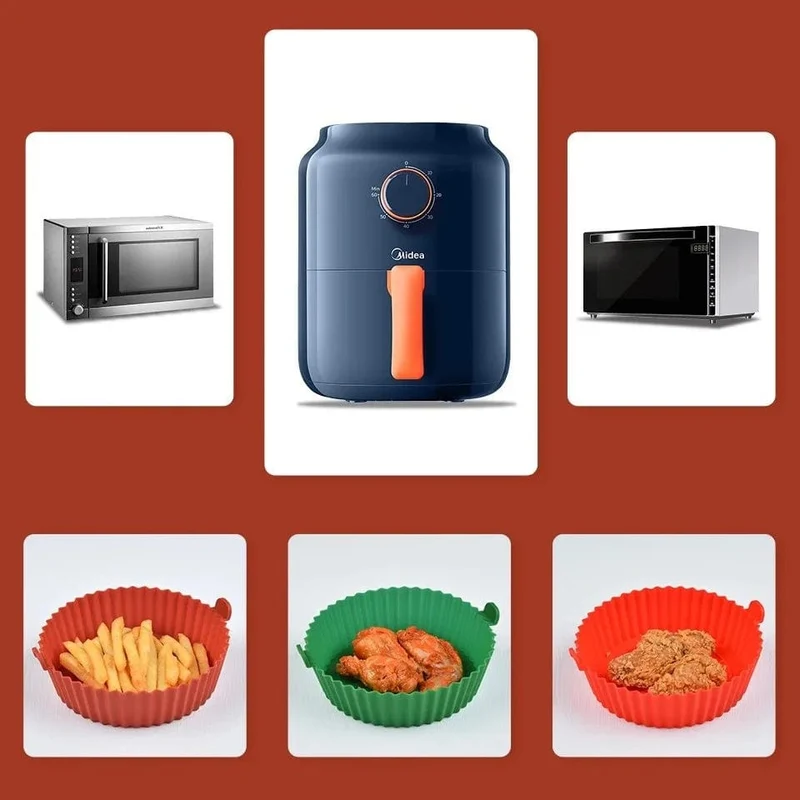 Panier de Cuisson en Silicone pour Air Fryer (19x22x6 cm)