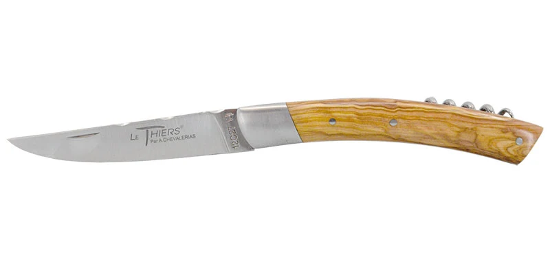 Couteau Le Thiers Tire Bouchon Bois d'Olivier