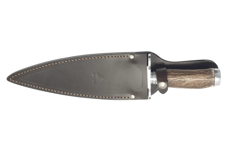 Couteau Puma IP Catcher III Stag 310524 lame 23,3cm manche bois de cerf + étui en cuir