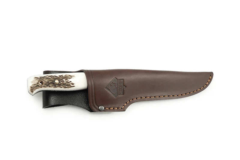 Couteau Puma IP Wildmeister Stag 366212 lame 11,8cm manche bois de cerf/micarta + étui en cuir
