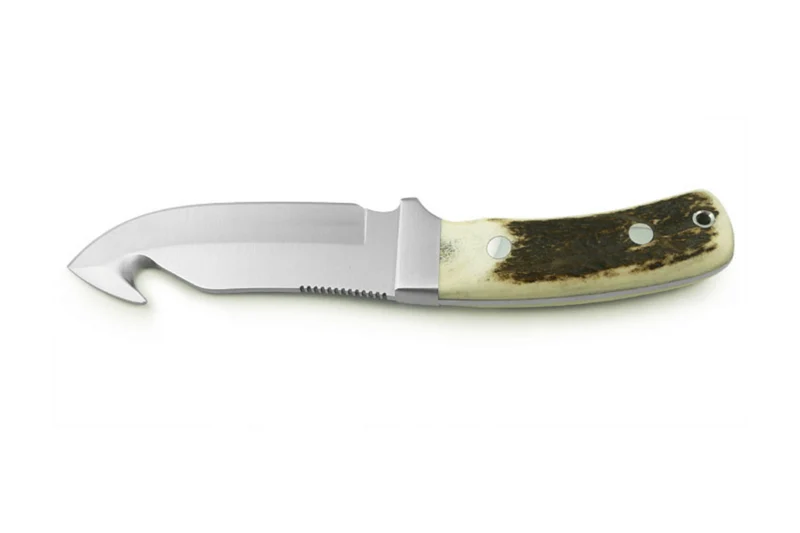 Couteau Puma IP Schwarzwild 338212 lame guthook 12cm manche bois de cerf + étui en cuir