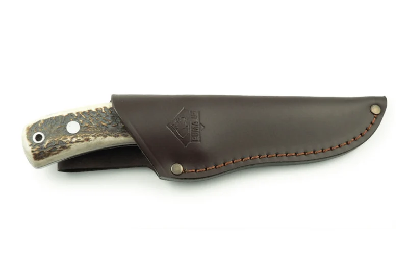 Couteau Puma IP Montero Stag 329712 lame 12cm manche bois de cerf + étui en cuir