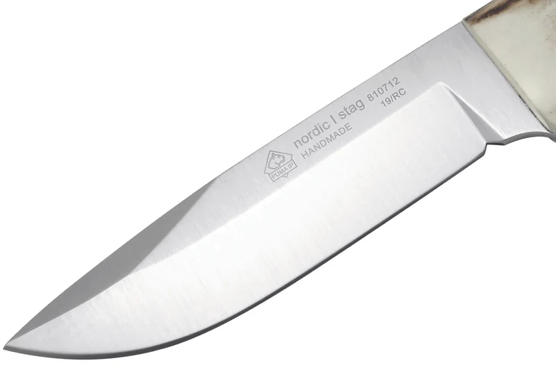 Couteau Puma IP Nordic I Stag 310712 lame 11,4cm manche bois de cerf + étui cuir