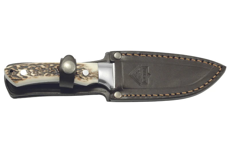 Couteau Puma IP Fenris Stag 306811 lame 10,3cm manche bois de cerf + étui en cuir