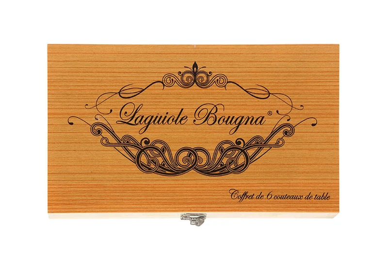Coffret cadeau de 6 couteaux de table Laguiole Bougna manche en os