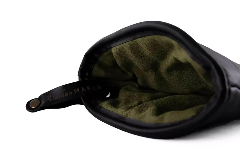 Manique Alaskan Maker Defender noir et vert en cuir