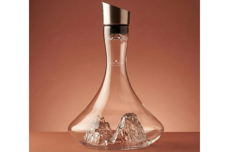 Carafe à vin Alaskan Maker Topographic Grand Canyon en verre cristallin
