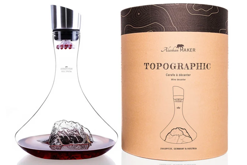 Carafe à vin Alaskan Maker Topographic Zugspitze en verre cristallin