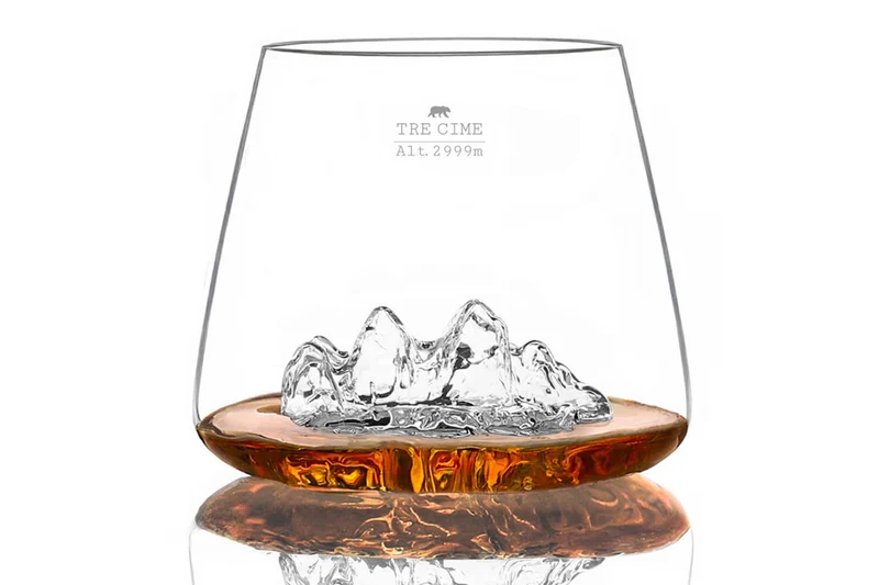 Set de 2 verres à spiritueux Alaskan Maker Topographic Tre Cime & Mont Rosa en verre cristallin