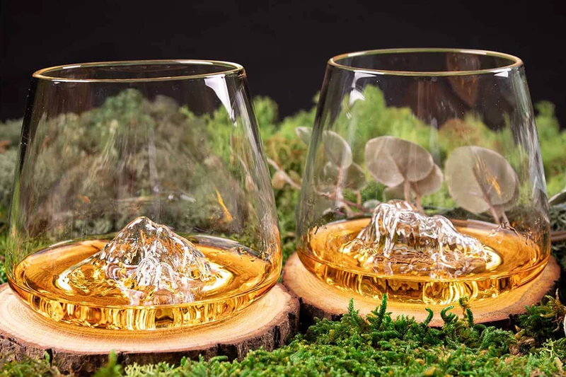 Set de 2 verres à spiritueux Alaskan Maker Topographic Zugspitze & Watzmann en verre cristallin