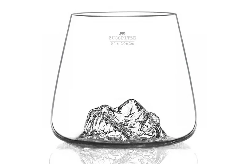 Set de 2 verres à spiritueux Alaskan Maker Topographic Zugspitze & Watzmann en verre cristallin