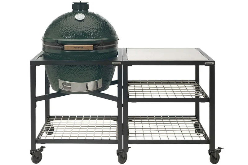 Plateau Big Green Egg en acier inoxydable pour table modulaire et bloc-armoire