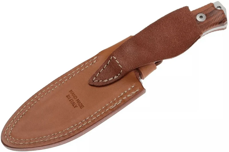 Couteau LionSteel M5.ST lame 11,5cm manche en bois de santal + étui en cuir