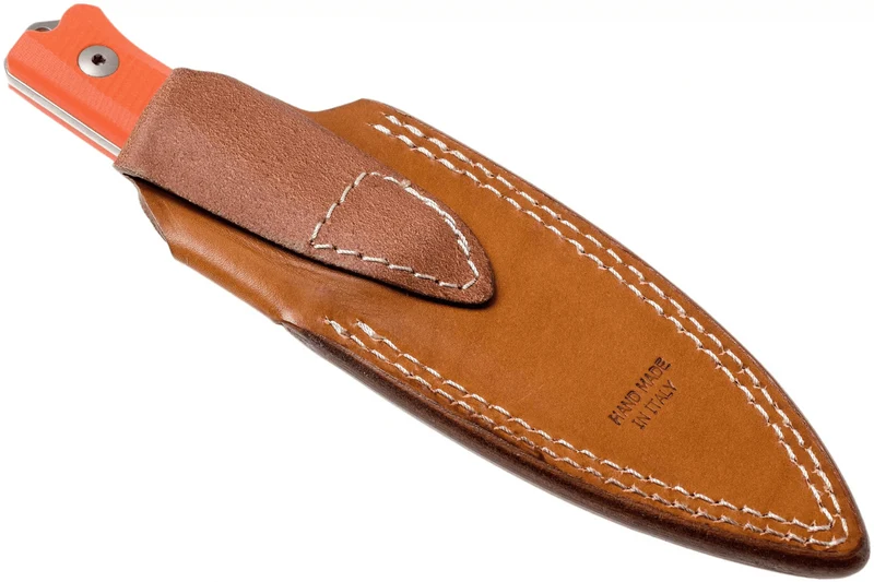 Couteau LionSteel B40.GOR lame 10,3cm manche en G10 orange + étui en cuir