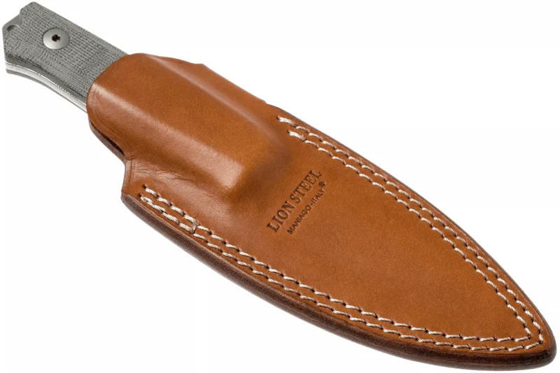 Couteau LionSteel B40.CVG lame 10,3cm manche en micarta vert gaine + étui en cuir