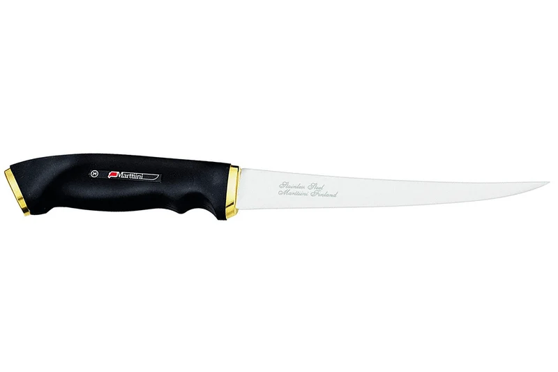 Couteau à filets Marttiini 627015 lame 15cm manche caoutchouc noir + étui