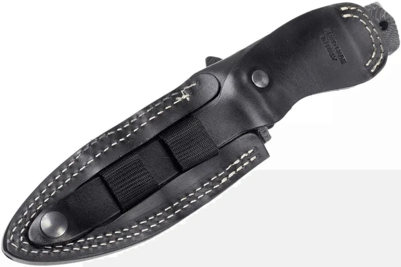 Couteau LionSteel T5.MI lame 12,8cm manche en micarta noir + étui en cuir