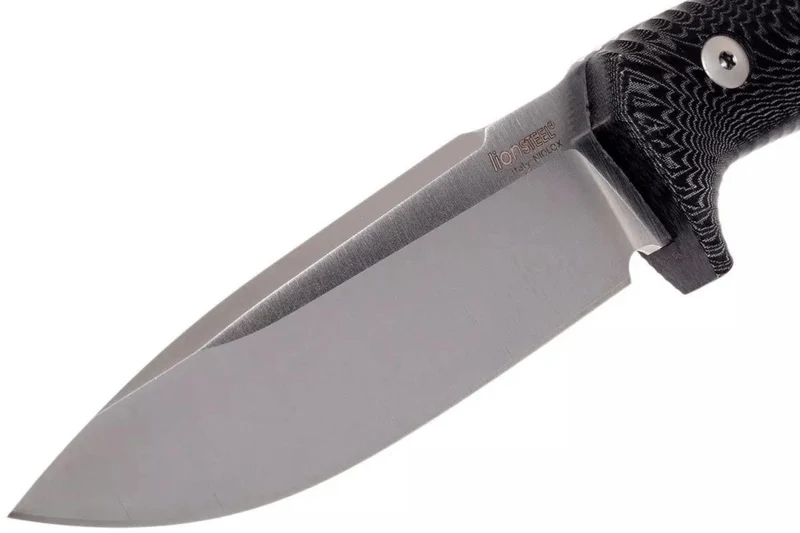 Couteau LionSteel T5.MI lame 12,8cm manche en micarta noir + étui en cuir