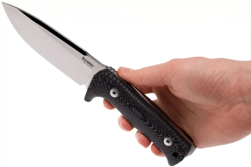 Couteau LionSteel T5.MI lame 12,8cm manche en micarta noir + étui en cuir