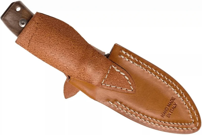 Couteau LionSteel M4.WN lame 9,5cm manche en bois de noyer + étui en cuir