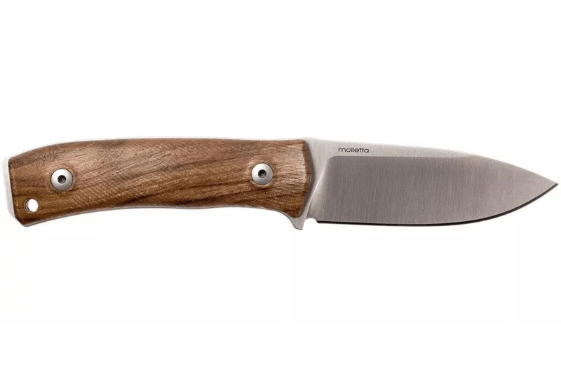 Couteau LionSteel M4.WN lame 9,5cm manche en bois de noyer + étui en cuir