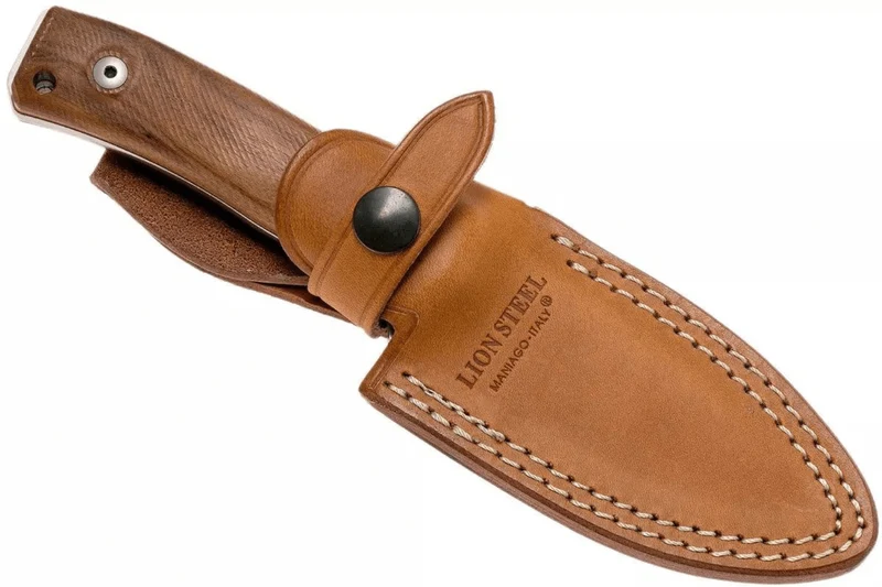 Couteau LionSteel M4.ST lame 9,5cm manche en bois de santal + étui en cuir