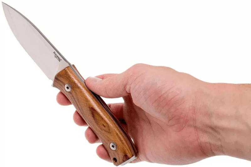 Couteau LionSteel M4.ST lame 9,5cm manche en bois de santal + étui en cuir