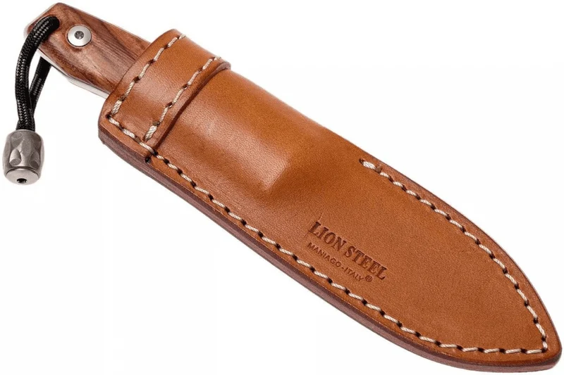 Couteau LionSteel M1.ST lame 7,5cm manche en bois de santal + étui en cuir