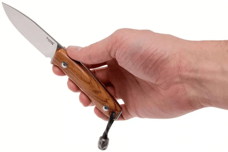 Couteau LionSteel M1.ST lame 7,5cm manche en bois de santal + étui en cuir