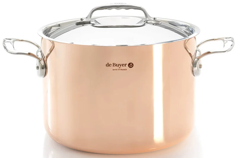 Braisière en cuivre inox 24cm De Buyer Prima Matera compatible induction avec couvercle