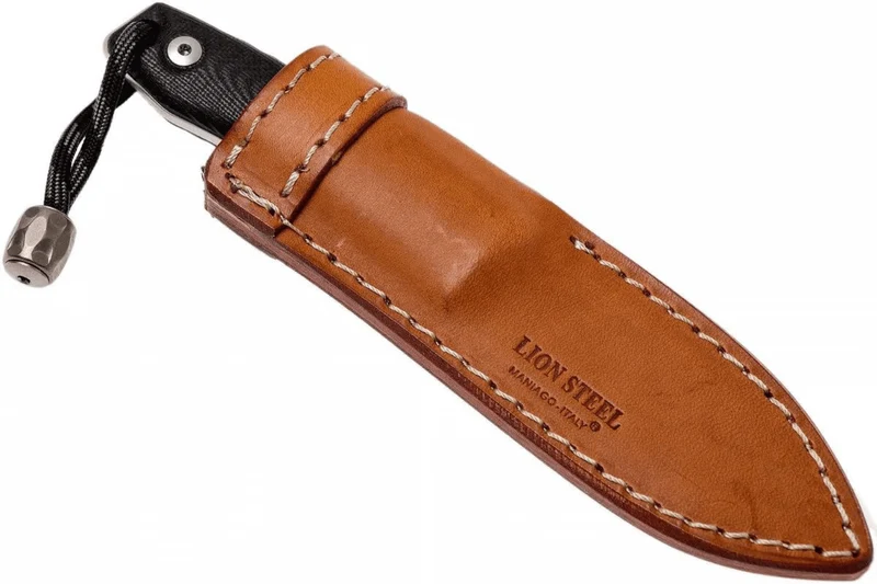 Couteau LionSteel M1.GBK lame 7,5cm manche en G10 noir + étui en cuir