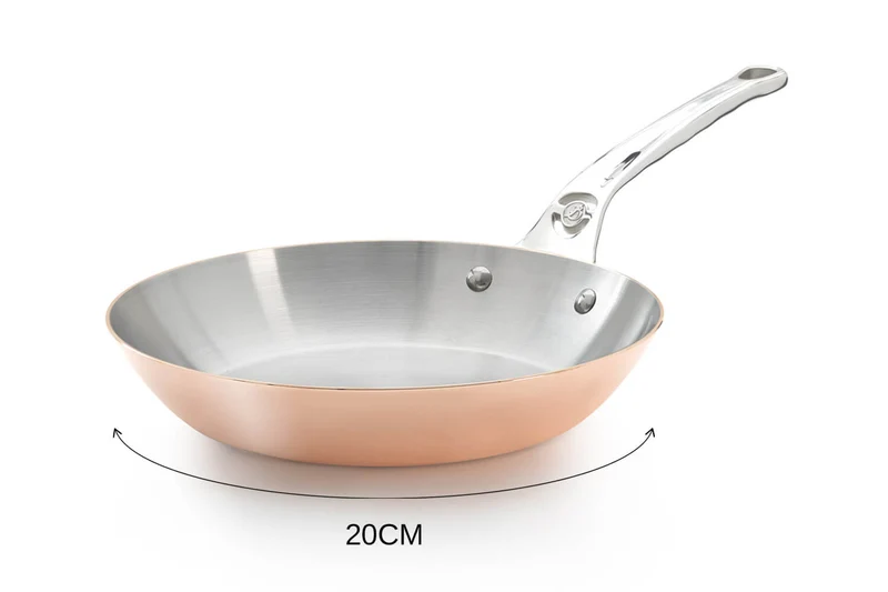 Poêle ronde en cuivre inox De Buyer Prima Matera poignée en fonte d'inox compatible induction